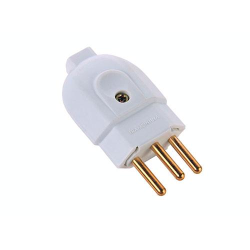 PINO MACHO 3P 20A COM PRENSA CABO BRANCO - ILUMI