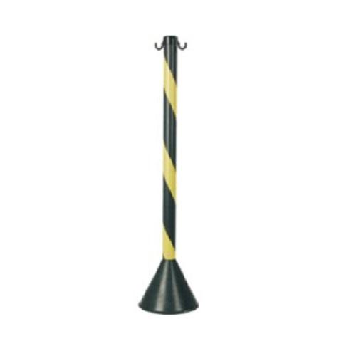 PEDESTAL ZEBRADO PRETO E AMARELO 90CM - PLASTCOR