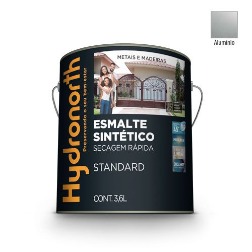 ESMALTE SINTÉTICO METALIZADO ALUMÍNIO - GALÃO 3,6 LITROS - HYDRONORTH [00043398]