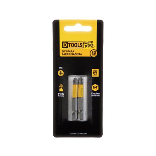 BITS PH2 (COM 2 PEÇAS) 50MM SUPER PRO - DTOOLS