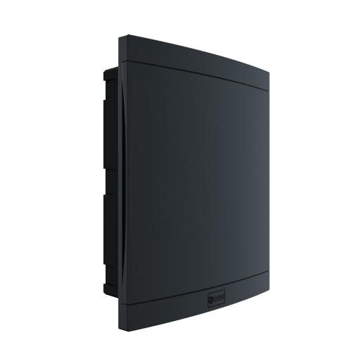 CD DE EMBUTIR PARA DISJUNTOR 28 DIN / 24 UL PRETO 1 PORTA - BET