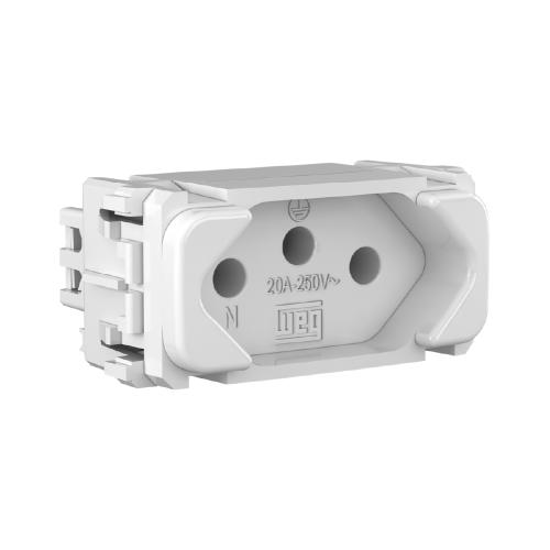 Tomada 2p t 20a 250 compos branco weg
